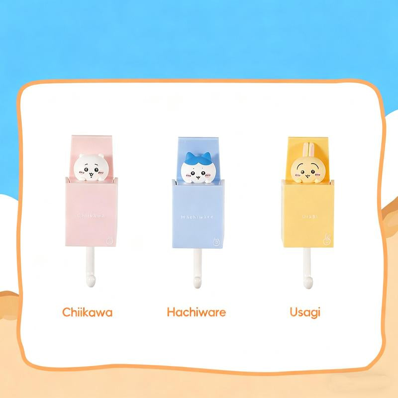 Chiikawa Retractable Hooks - Cute Usagi & Shiba Inu Designs, Adorable Wall Hooks for Bedroom/Bathroom, Perfect Gift for Home