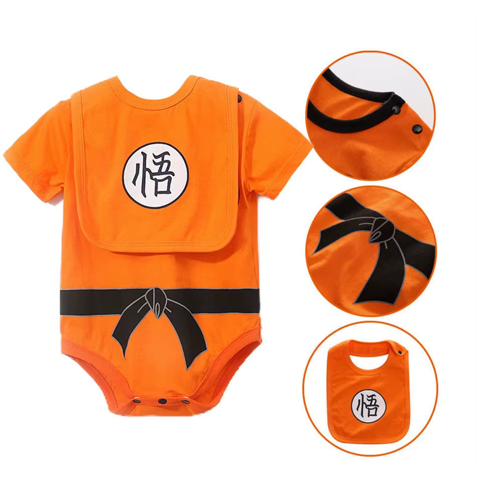 Baby Anime Clothes Vegeta Rompers Newborn Kuririn Roshi Training Outfit Infant Kids Halloween Cartoon Cosplay Costume Jumpsuit