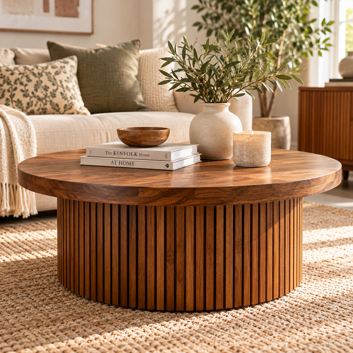 Ribbed Round Coffee Table