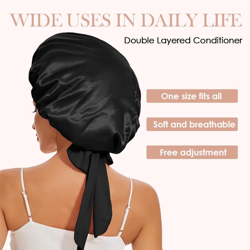 Elevate Your Sleep Routine with Our Adjustable Double Layer Satin Bonnet - Perfect for Curly Hair and Stylish Comfort!