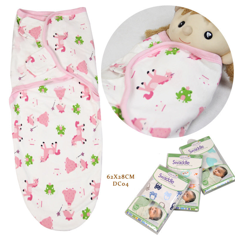 Baby cotton wrap towel, cartoon sleeping bag and anti-startle swaddle
