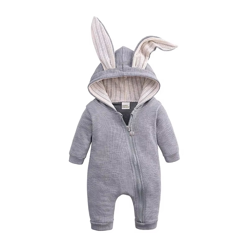 Baby Rompers Boys Girls Newborn 0 to 3 6 9 12 18 Months Boutique Cotton Long Sleeve Rabbit Ear Infant Onesie Spring Fall Clothes