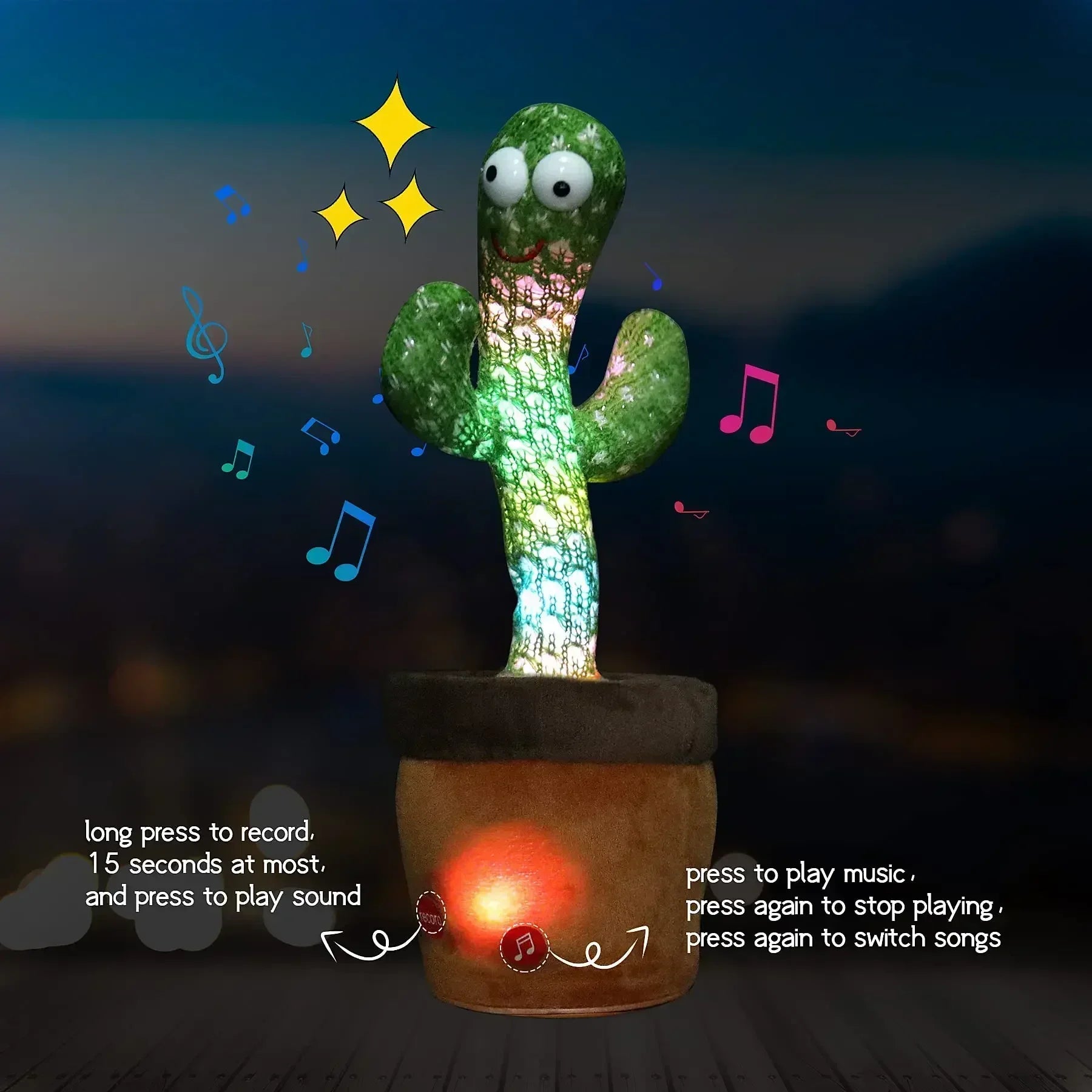 Dancing and Talking Cactus Toy Sunshine Cactus Children'S Electronic Plush Toy with 120 Songs Children'S Birthday Gifts