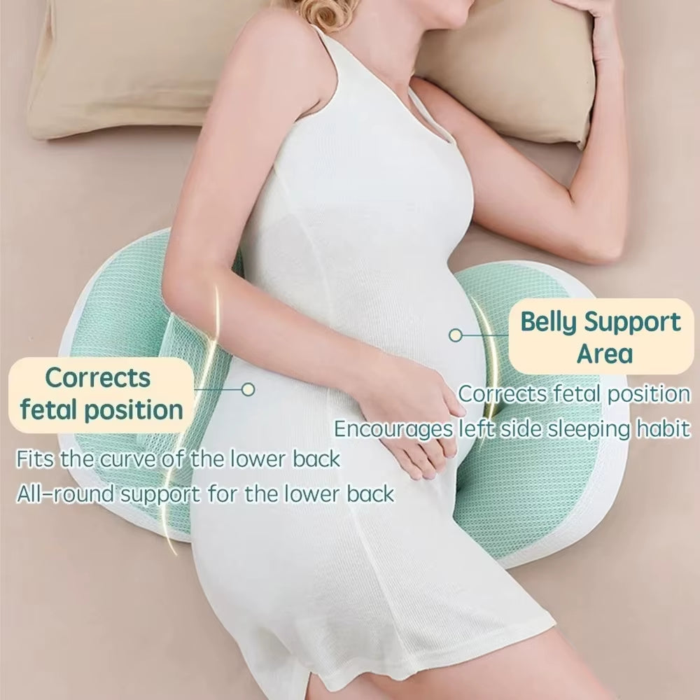Pregnancy Pillow with 1Pc Free an Auxiliary Pillow Cotton Waist Support Pillow for Pregnant Women Sleeping Body Pillow