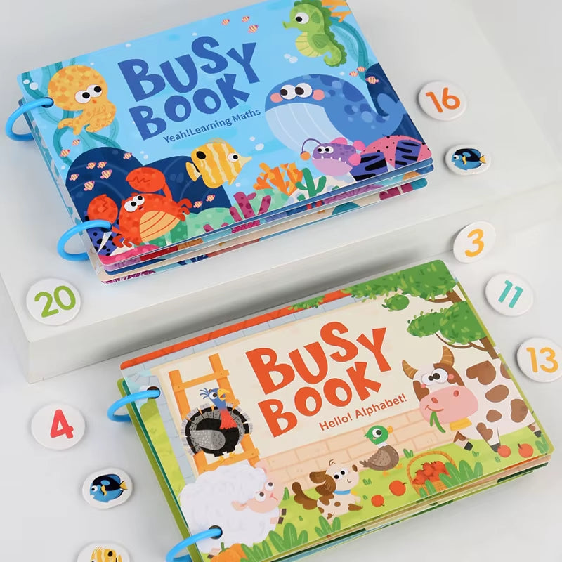 Montessori Baby Busy Book My First Quiet Book Paste Early Learning Education Toy Children Toy Matching Game for Babies 2 3 Years