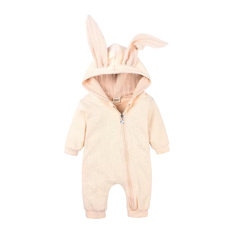 Baby Rompers Boys Girls Newborn 0 to 3 6 9 12 18 Months Boutique Cotton Long Sleeve Rabbit Ear Infant Onesie Spring Fall Clothes