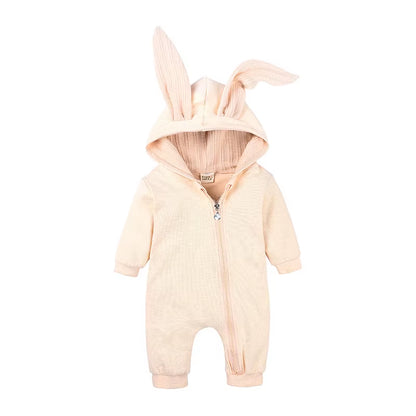 Baby Rompers Boys Girls Newborn 0 to 3 6 9 12 18 Months Boutique Cotton Long Sleeve Rabbit Ear Infant Onesie Spring Fall Clothes