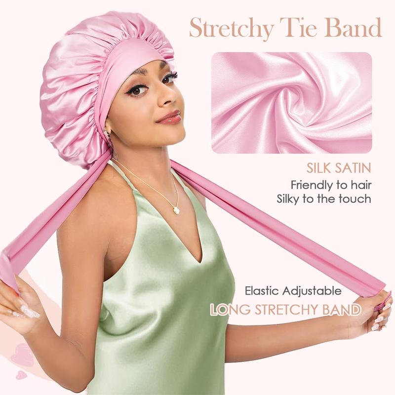 Elevate Your Sleep Routine with Our Adjustable Double Layer Satin Bonnet - Perfect for Curly Hair and Stylish Comfort!