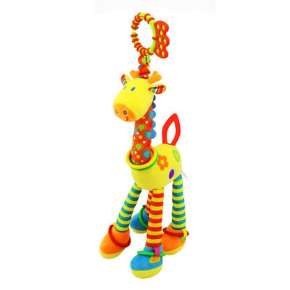 1Pcs Random Soft Giraffe Handbells Rattles Plush Infant Baby Development Handle Toys with Teether Baby Toy for Newborn Gifts