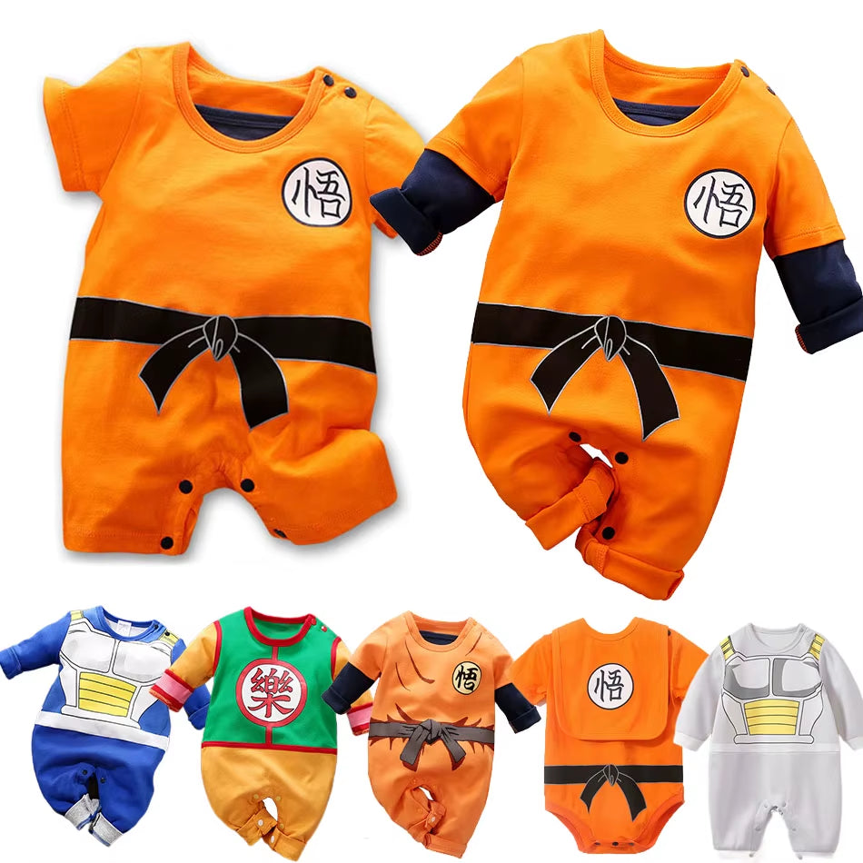 Baby Anime Clothes Vegeta Rompers Newborn Kuririn Roshi Training Outfit Infant Kids Halloween Cartoon Cosplay Costume Jumpsuit
