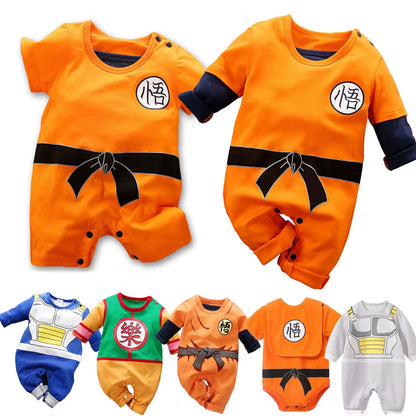Baby Anime Clothes Vegeta Rompers Newborn Kuririn Roshi Training Outfit Infant Kids Halloween Cartoon Cosplay Costume Jumpsuit