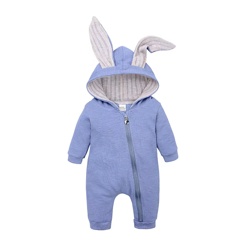 Baby Rompers Boys Girls Newborn 0 to 3 6 9 12 18 Months Boutique Cotton Long Sleeve Rabbit Ear Infant Onesie Spring Fall Clothes