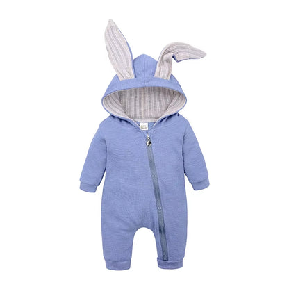 Baby Rompers Boys Girls Newborn 0 to 3 6 9 12 18 Months Boutique Cotton Long Sleeve Rabbit Ear Infant Onesie Spring Fall Clothes