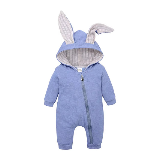 Baby Rompers Boys Girls Newborn 0 to 3 6 9 12 18 Months Boutique Cotton Long Sleeve Rabbit Ear Infant Onesie Spring Fall Clothes