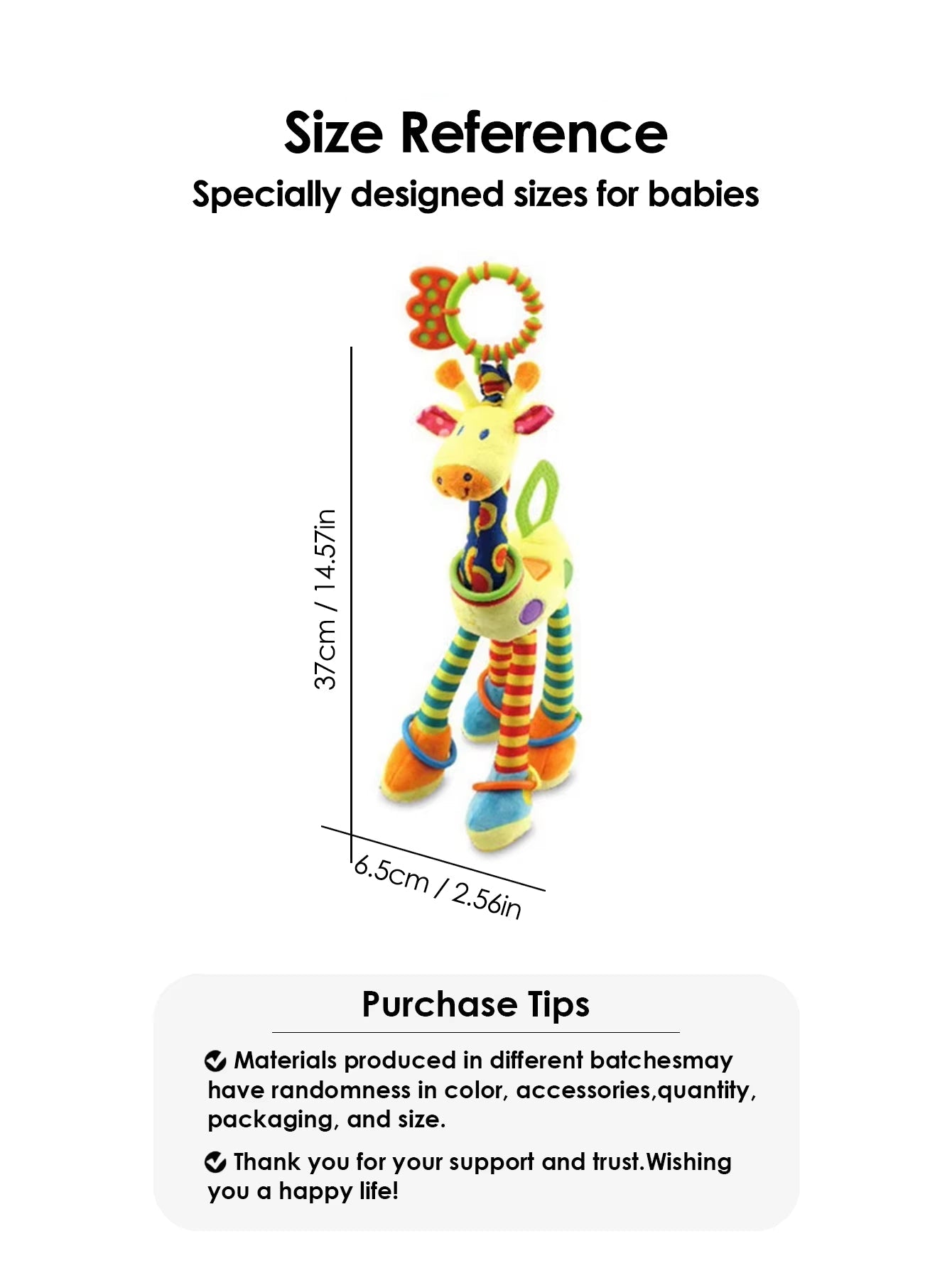 1Pcs Random Soft Giraffe Handbells Rattles Plush Infant Baby Development Handle Toys with Teether Baby Toy for Newborn Gifts