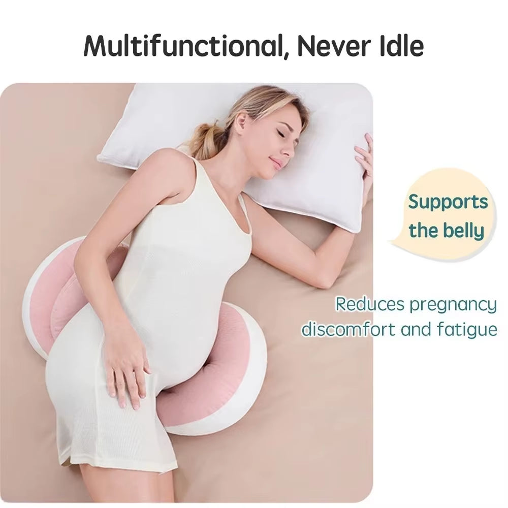 Pregnancy Pillow with 1Pc Free an Auxiliary Pillow Cotton Waist Support Pillow for Pregnant Women Sleeping Body Pillow