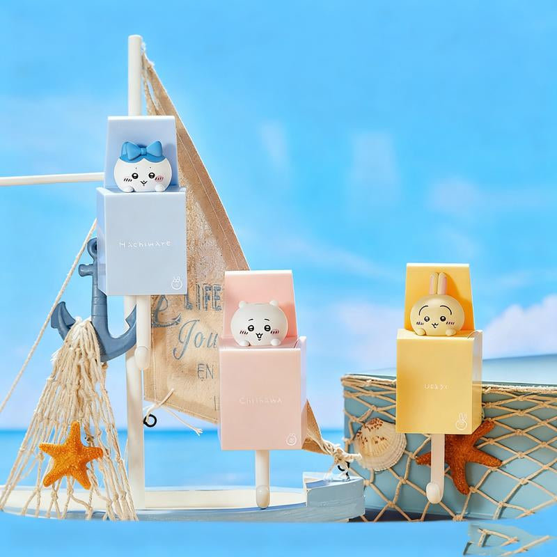 Chiikawa Retractable Hooks - Cute Usagi & Shiba Inu Designs, Adorable Wall Hooks for Bedroom/Bathroom, Perfect Gift for Home