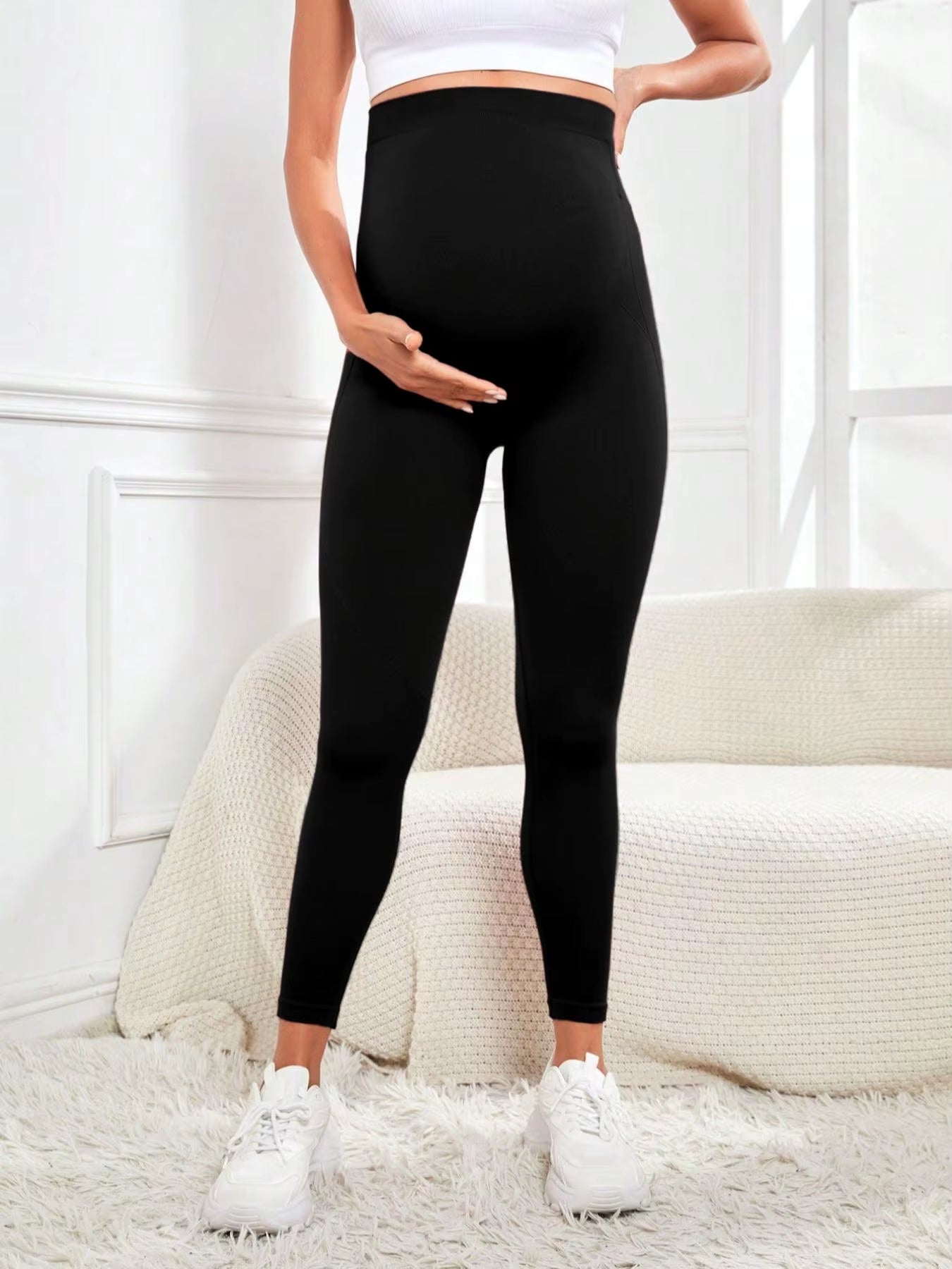 High Waist Pregnancy Leggings Maternity Clothes for Pregnant Women Belly Support Knitted Leggins Body Trousers