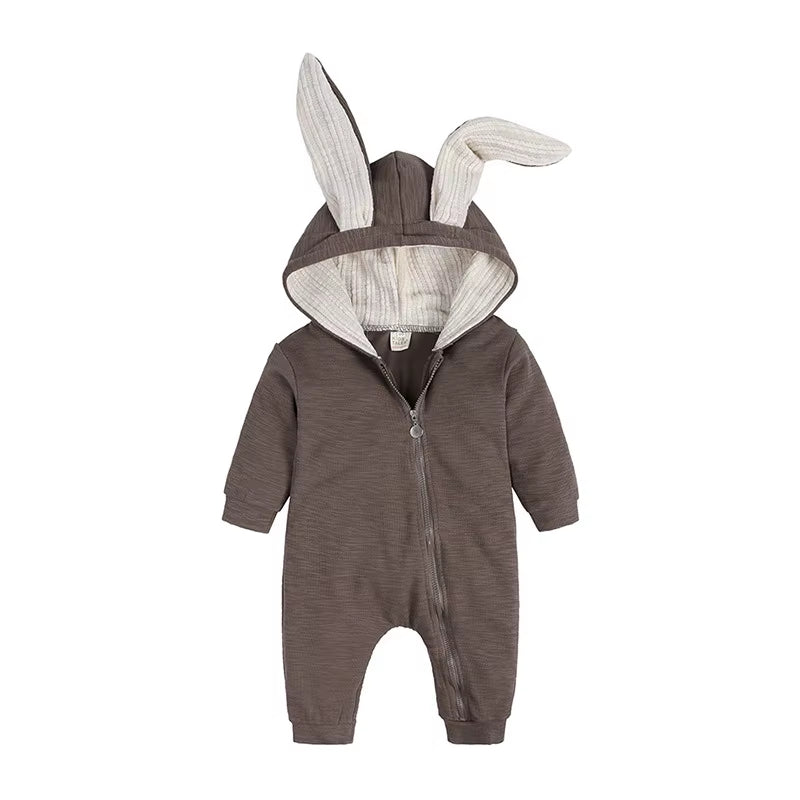 Baby Rompers Boys Girls Newborn 0 to 3 6 9 12 18 Months Boutique Cotton Long Sleeve Rabbit Ear Infant Onesie Spring Fall Clothes