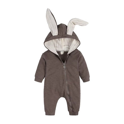 Baby Rompers Boys Girls Newborn 0 to 3 6 9 12 18 Months Boutique Cotton Long Sleeve Rabbit Ear Infant Onesie Spring Fall Clothes