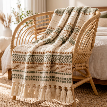 Artisan Woven Tassel Throw Blanket