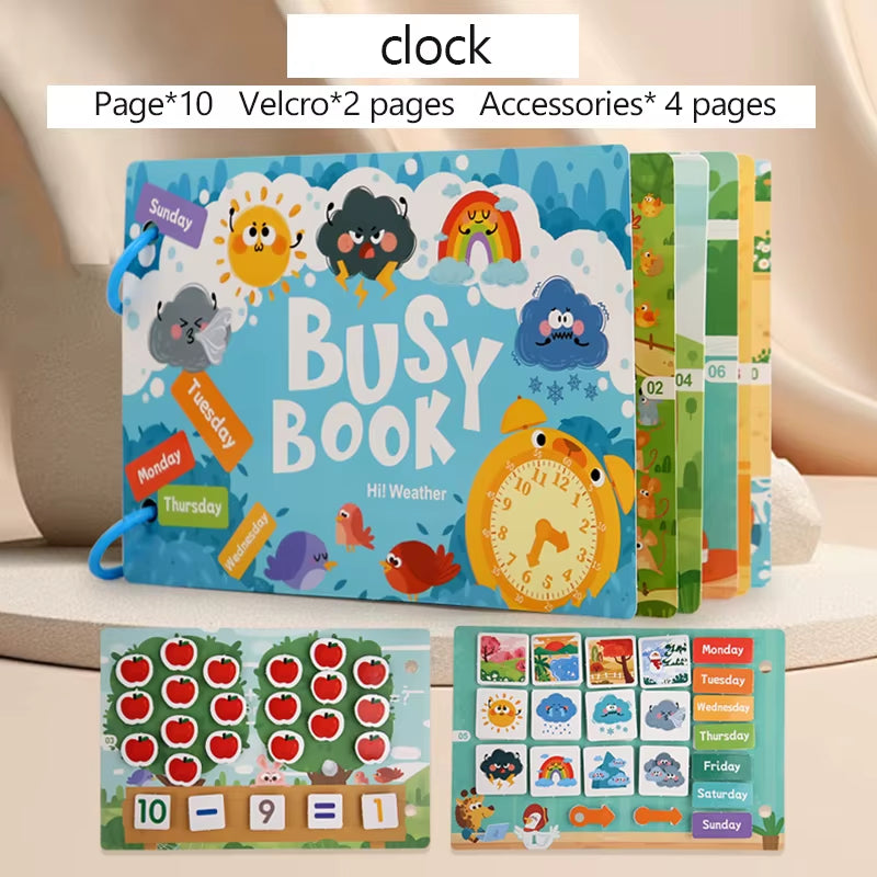 Montessori Baby Busy Book My First Quiet Book Paste Early Learning Education Toy Children Toy Matching Game for Babies 2 3 Years