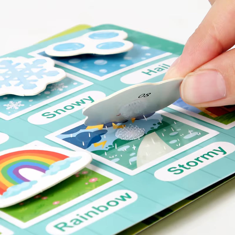 Montessori Baby Busy Book My First Quiet Book Paste Early Learning Education Toy Children Toy Matching Game for Babies 2 3 Years