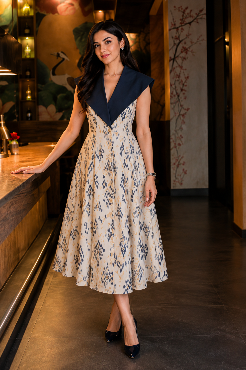 Sambalpuri Ikat Indo-Western Midi Dress