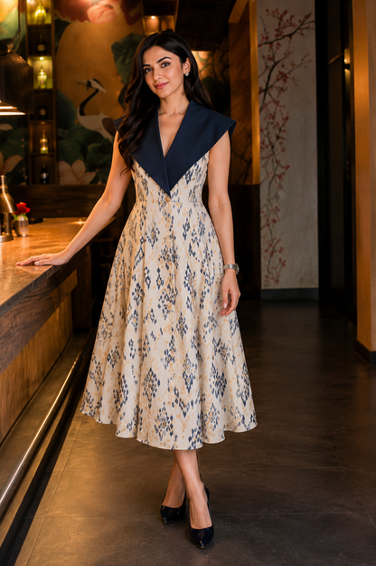 Sambalpuri Ikat Indo-Western Midi Dress