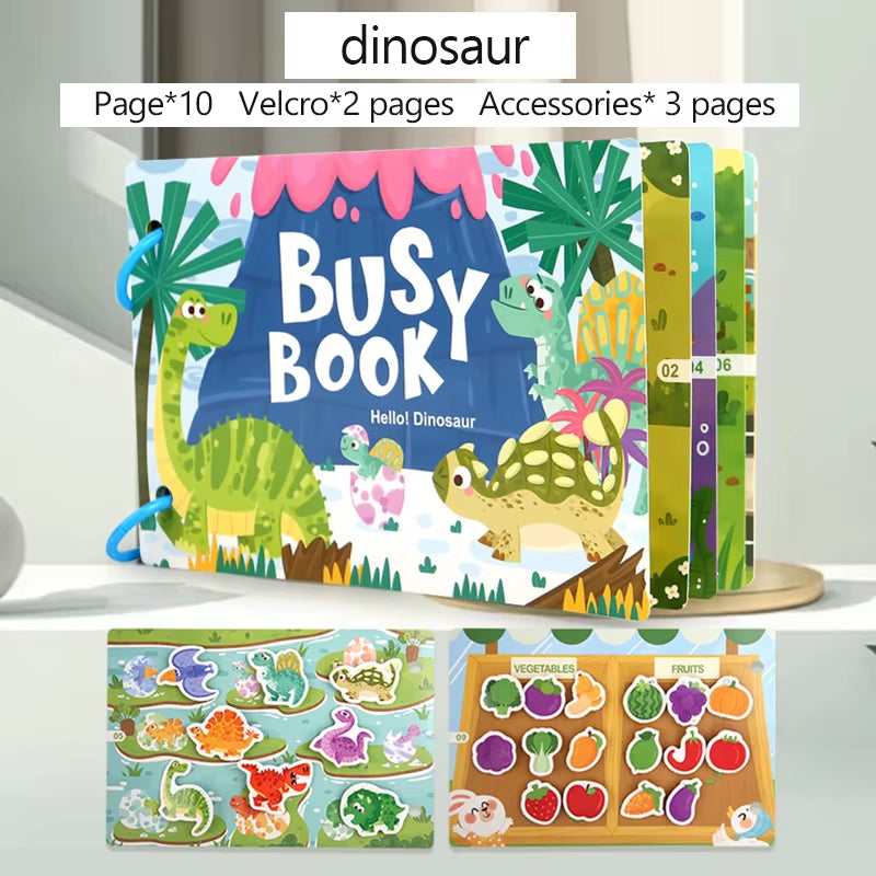 Montessori Baby Busy Book My First Quiet Book Paste Early Learning Education Toy Children Toy Matching Game for Babies 2 3 Years