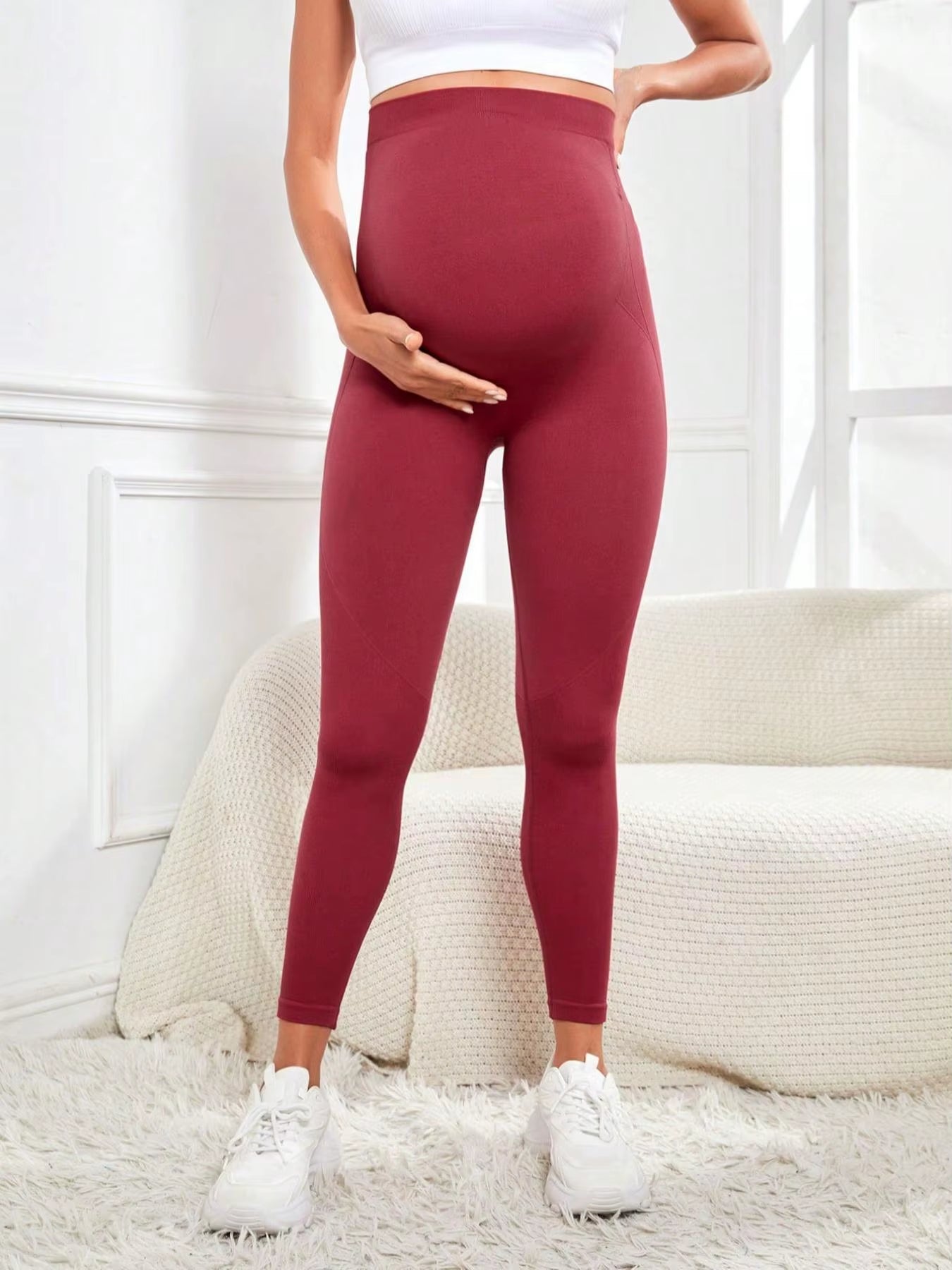 High Waist Pregnancy Leggings Maternity Clothes for Pregnant Women Belly Support Knitted Leggins Body Trousers