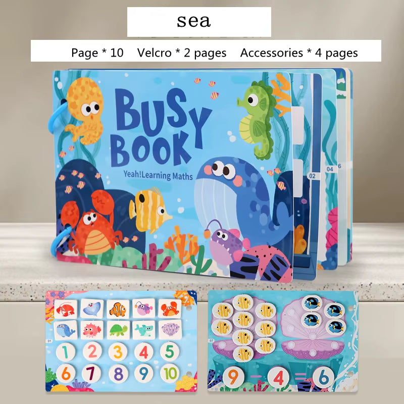 Montessori Baby Busy Book My First Quiet Book Paste Early Learning Education Toy Children Toy Matching Game for Babies 2 3 Years
