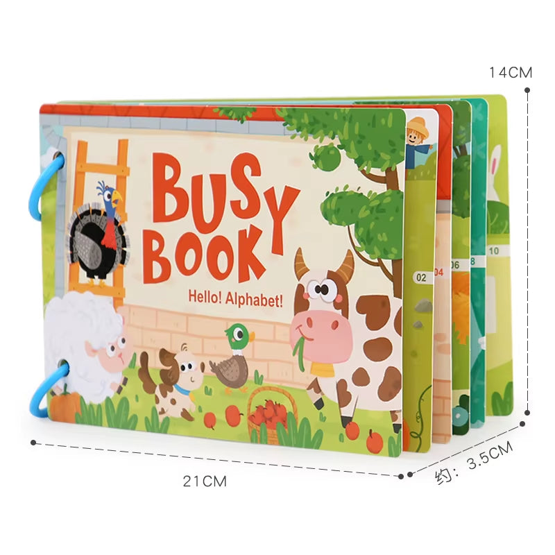 Montessori Baby Busy Book My First Quiet Book Paste Early Learning Education Toy Children Toy Matching Game for Babies 2 3 Years