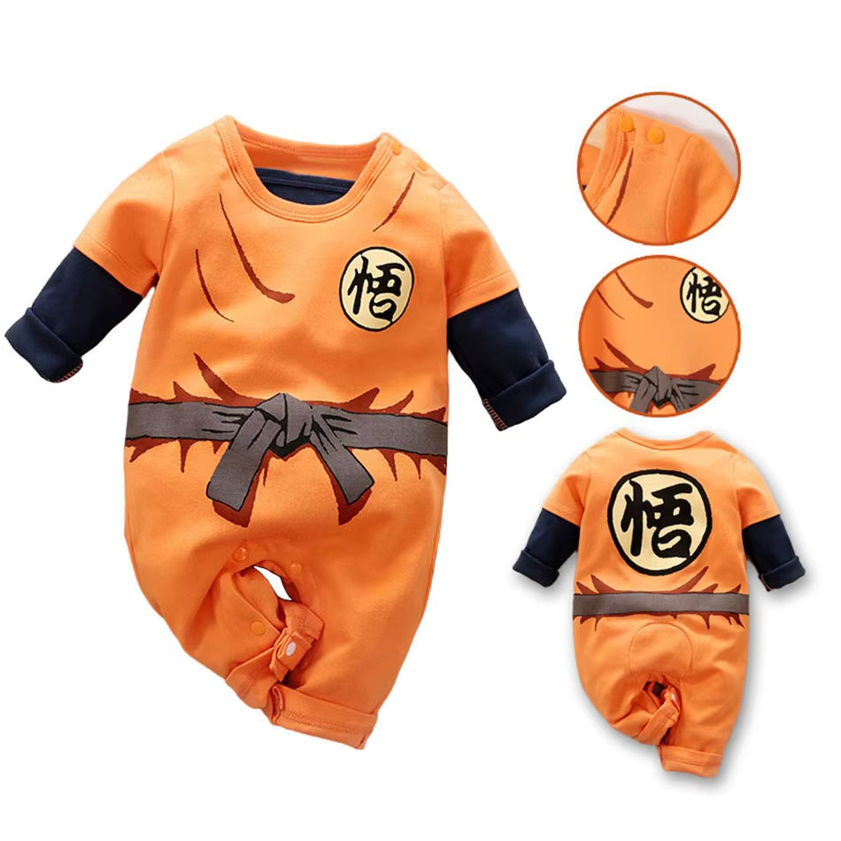 Baby Anime Clothes Vegeta Rompers Newborn Kuririn Roshi Training Outfit Infant Kids Halloween Cartoon Cosplay Costume Jumpsuit