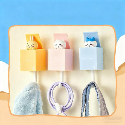 Chiikawa Retractable Hooks - Cute Usagi & Shiba Inu Designs, Adorable Wall Hooks for Bedroom/Bathroom, Perfect Gift for Home