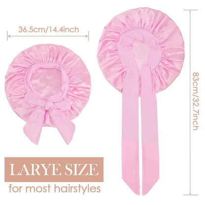 Elevate Your Sleep Routine with Our Adjustable Double Layer Satin Bonnet - Perfect for Curly Hair and Stylish Comfort!