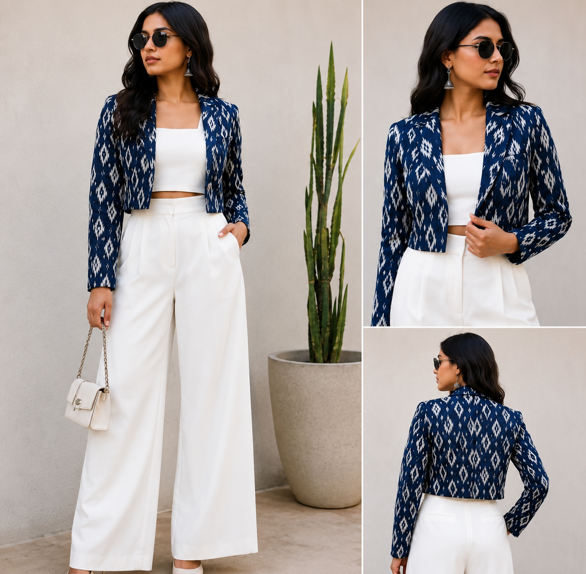 Cropped Sambalpuri/Ikat blazer