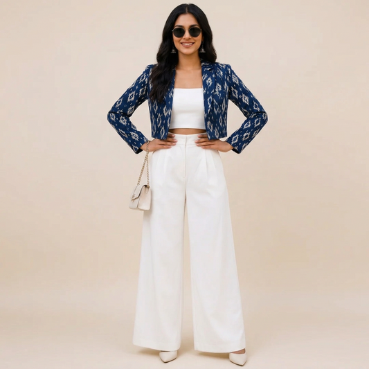 Cropped Sambalpuri/Ikat blazer