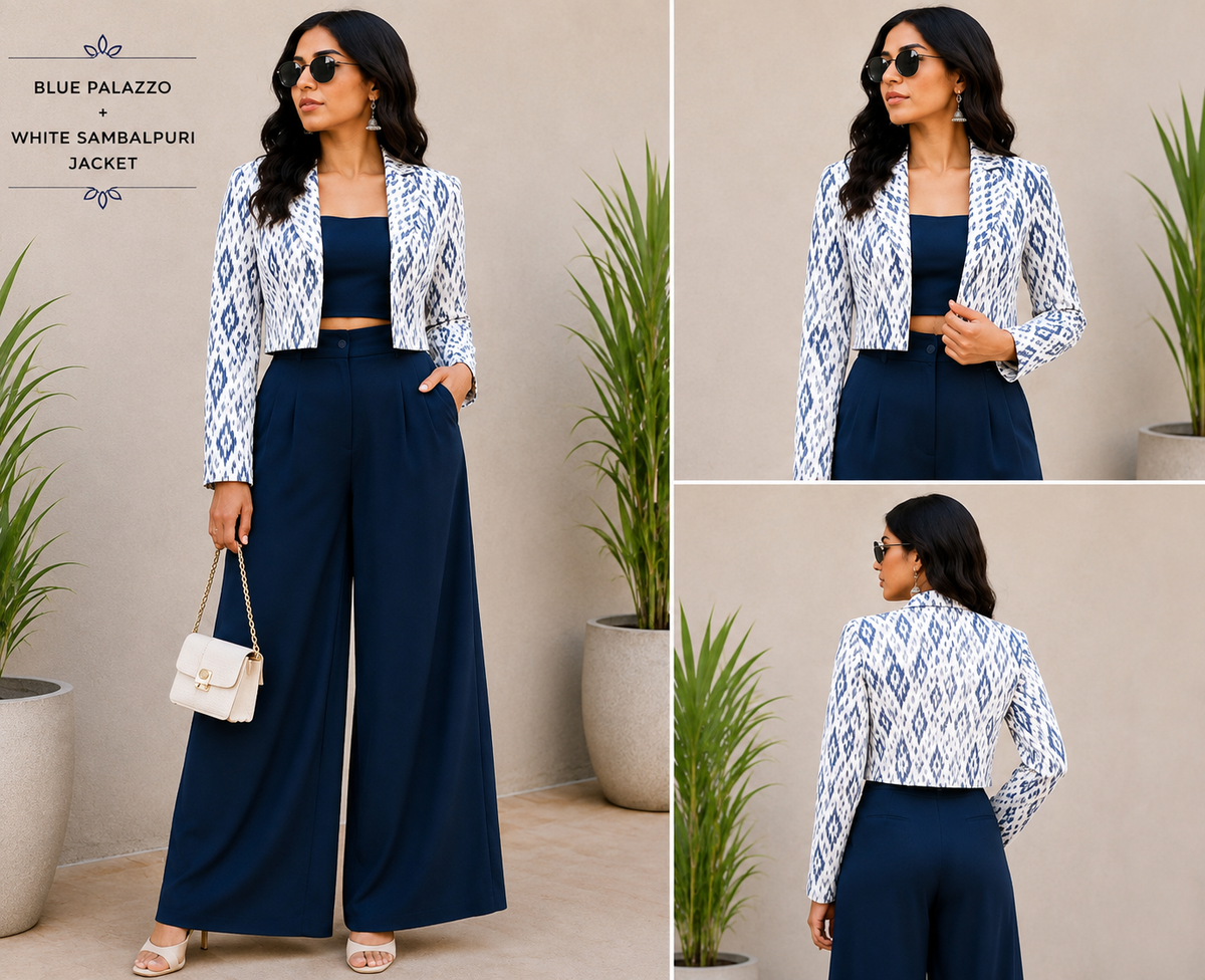 Cropped Sambalpuri/Ikat blazer