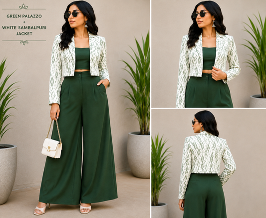 Cropped Sambalpuri/Ikat blazer