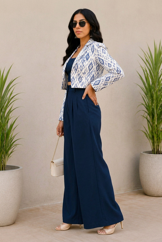 Cropped Sambalpuri/Ikat blazer